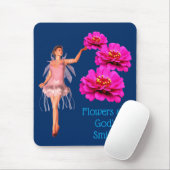 Fairy Zinnia Blume Gottes Lächeln Inspiration Mousepad (Mit Mouse)