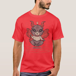 Fairycore Ästhetik Chibi Fairy Baphomet Pentagramm T-Shirt