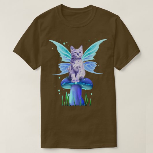 Fairycore Ästhetische Cotattecore Fairy Cat auf ei T-Shirt (Design vorne)