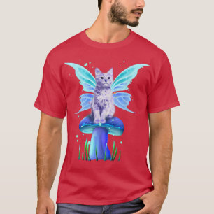 Fairycore Ästhetische Cotattecore Fairy Cat auf ei T-Shirt