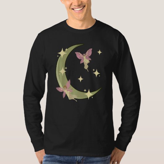 Fairycore Ästhetische Fairy Core Grunge Crescent M T-Shirt (Vorderseite)