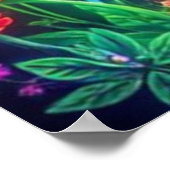 Fairycore-Blume Schmetterlinge und Pilze Poster (Ecke)