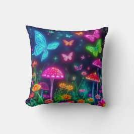 Fairycore-Butterflies-Blume und Pilze Kissen