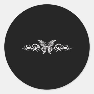 Fairycore Butterfly Tattoo Grunge Egirl Alt Y2k Ae Runder Aufkleber