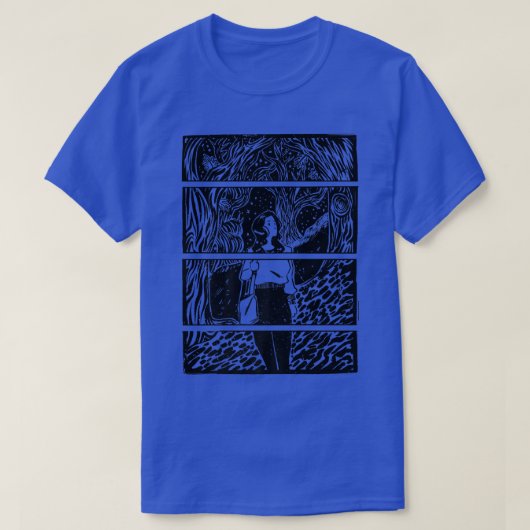 Fairycore Cotgingcore Girl Lost im Comic Woods T-Shirt (Design vorne)
