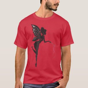Fairycore Magische Kreaturen Fairy Silhouette Grun T-Shirt