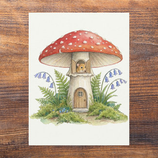 Fairycore-Maus-Pilzhaus-Leerkarte Postkarte