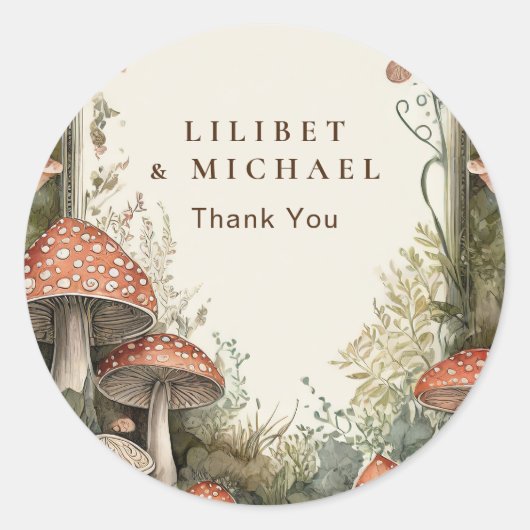 FAIRYCORE Mushrooms Goblincore Benutzerdefinierte Runder Aufkleber (Vorderseite)