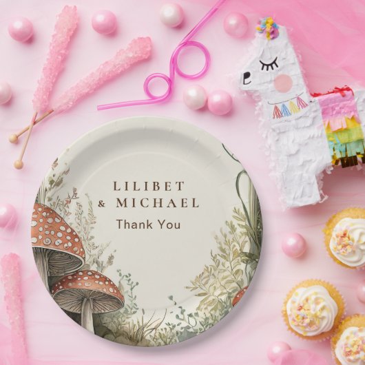 FAIRYCORE Mushrooms Goblincore Custom Party Pappteller (Party)