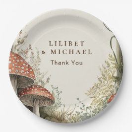 FAIRYCORE Mushrooms Goblincore Custom Party Pappteller