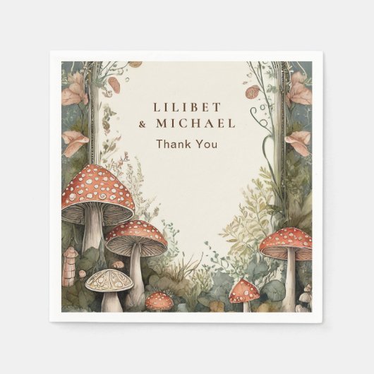FAIRYCORE Mushrooms Goblincore Custom Party Serviette (Vorderseite)