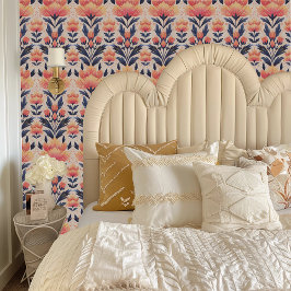 Fairycore-Pfirsich, Gelb und Blau Tapete