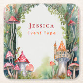 FAIRYCORE Princess Fairytale Castelgrande Rechteckiger Pappuntersetzer (Vorderseite)