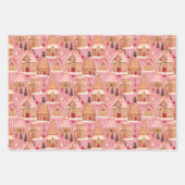 Fairycore Rosa Weihnachtsszenen Koordinierung Geschenkpapier Set (Vorderseite)