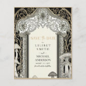 Fairycore Save the Date Black Gold Woodland (Vorderseite)