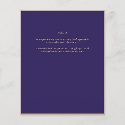 Fairycore Save the Date Fairytale Lila Gold (Rückseite)