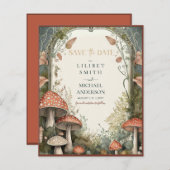 Fairycore Save the Date Goblincore-Pilze (Vorne/Hinten)