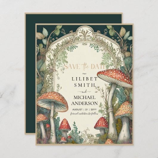 Fairycore Save the Date Grünes Gold (Vorne/Hinten)