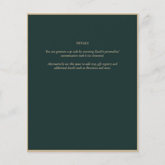 Fairycore Save the Date Grünes Gold (Rückseite)