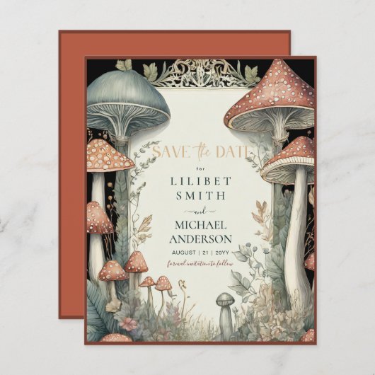 Fairycore Save the Date Terracotta Woodland (Vorne/Hinten)