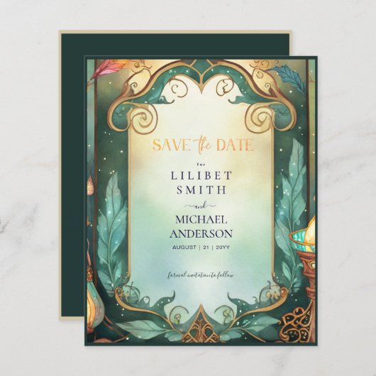 Fairycore Save the Date verzauberte Fores (Vorne/Hinten)