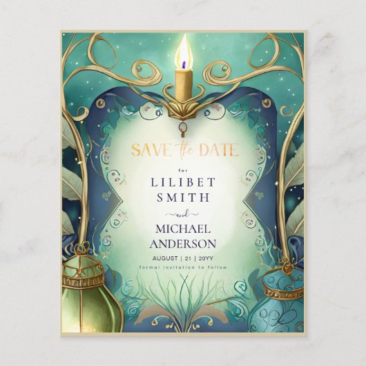 Fairycore Save the Date verzauberte Fores (Vorderseite)