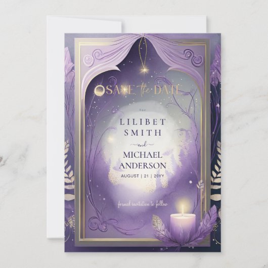 Fairycore Save the Date verzauberte Fores Einladung (Vorderseite)