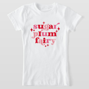 Fairycore-Textkunst Zuckerpflaumen-Fee Mädchen T-Shirt