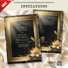 FAIRYCORE WEDD INVITAATIONS FAIRYTALE BLACK GOLD EINLADUNG