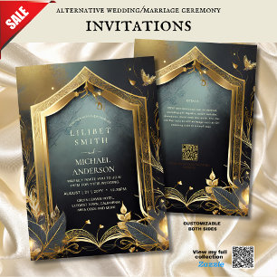 FAIRYCORE WEDD INVITAATIONS FAIRYTALE BLACK GOLD EINLADUNG
