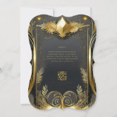 FAIRYCORE WEDD INVITAATIONS FAIRYTALE BLACK GOLD EINLADUNG (Rückseite)