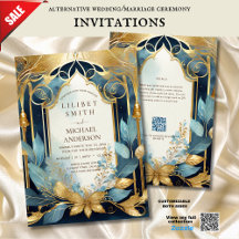 FAIRYCORE WEDD INVITATION FAIRYTALE AQUAMARIN GOLD