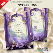 FAIRYCORE WEDD INVITATION FAIRYTALE LILA GOLD