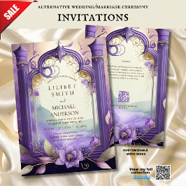 FAIRYCORE WEDD INVITATION FAIRYTALE LILA GOLD EINLADUNG