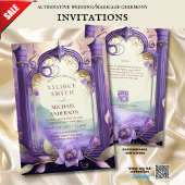 FAIRYCORE WEDD INVITATION FAIRYTALE LILA GOLD EINLADUNG