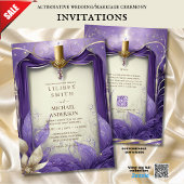 FAIRYCORE WEDD INVITATION FAIRYTALE LILA GOLD EINLADUNG