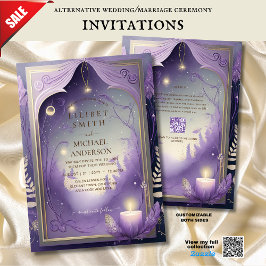 FAIRYCORE WEDD INVITATION FAIRYTALE LILAC GOLD EINLADUNG