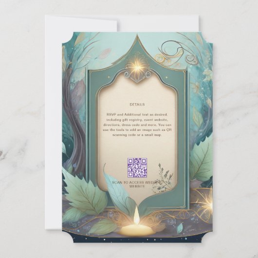FAIRYCORE WEDING INVITATIONS FAIRYTALE Fee Einladung (Rückseite)