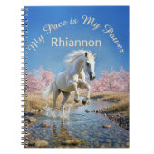 Fairycore White Horse Slow Living Wellness Journal Notizblock (Vorderseite)