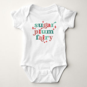 Fairycore Zuckerpflaumenfee-Typografie-Kunst Baby Strampler