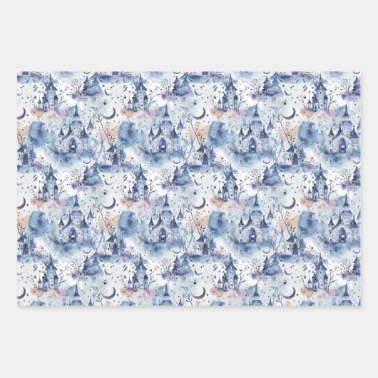 Fairyland Castles Blue Geschenkpapier Set (Vorderseite 2)