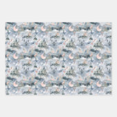 Fairyland Castles Blue Pink Geschenkpapier Set (Vorderseite)