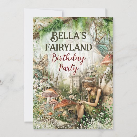 Fairyland Enchanted Realm-Party Einladung (Vorderseite)
