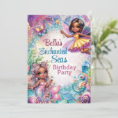 Fairyland Enchanted Seas Birthday Party Einladung (Stehend Vorderseite)