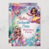 Fairyland Enchanted Seas Birthday Party Einladung (Vorne/Hinten)