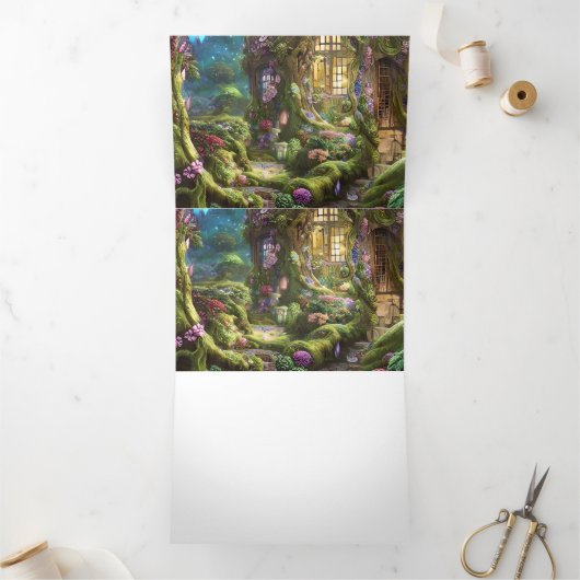 Fairyland Forest Graphic Dreifach-gefaltete Programmkarte (Innenseite)