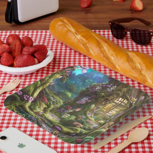 Fairyland Forest Graphic Pappteller (Picknick)