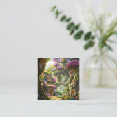 Fairyland Forest Graphic Quadratische Visitenkarte (Stehend Vorderseite)