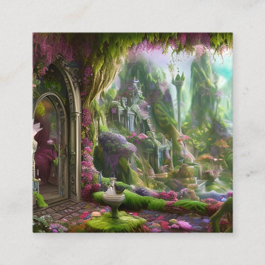 Fairyland Forest Graphic Quadratische Visitenkarte (Vorderseite)