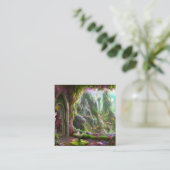 Fairyland Forest Graphic Quadratische Visitenkarte (Stehend Vorderseite)